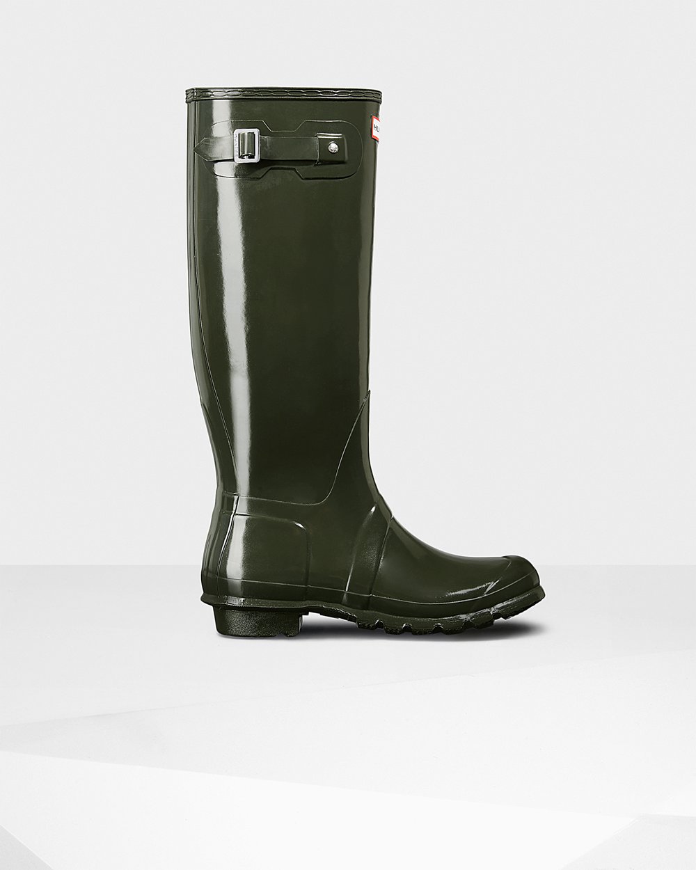 Botas de Lluvia Altas Hunter Mujer - Original Gloss - Verde Oscuro Oliva - GYLSOWN-10